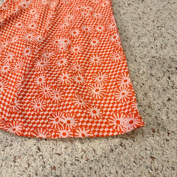 Urban Outfitters Womens XS Orange Daisy Floral Collared Mini Dress Retro 70s - Picture 5 of 8
